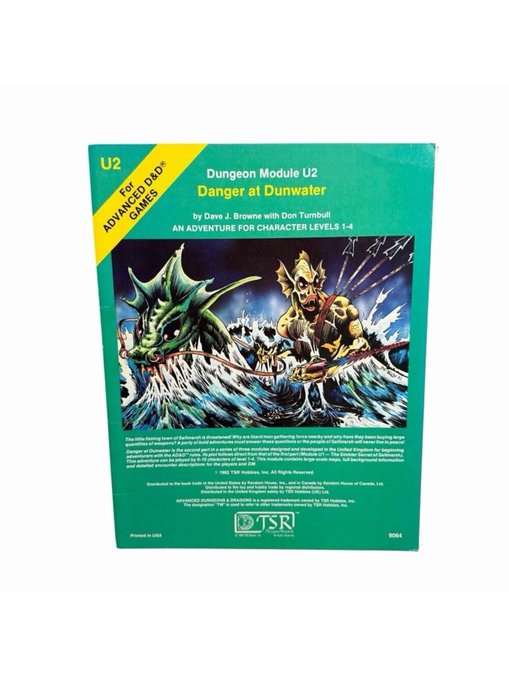 1982 Advanced Dungeons & Dragons Dungeon Module U2 Danger At Dunwater TSR AD&D